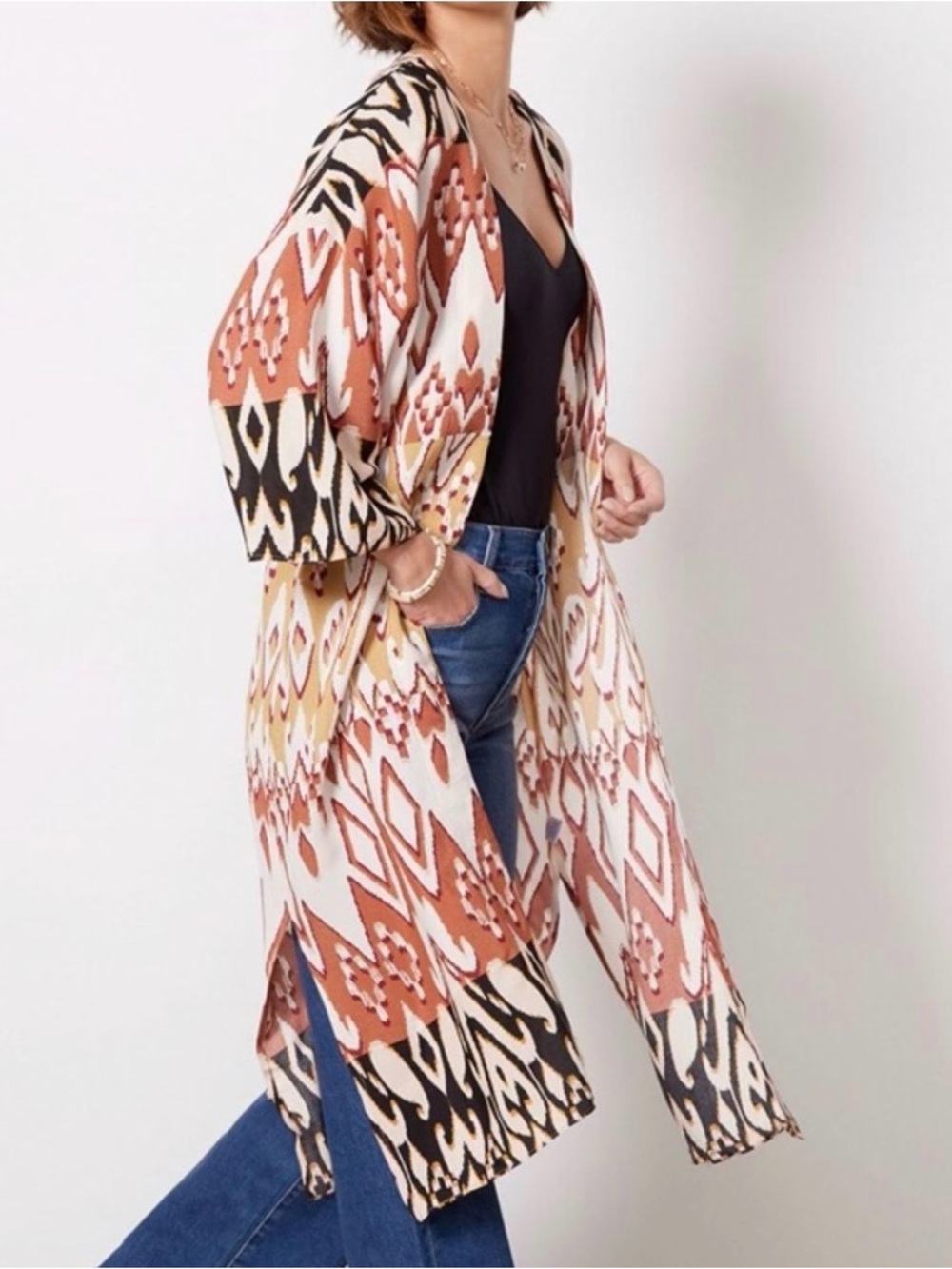 NWT EVEREVE XS/S Mila Long Wrap Kimono Cover Up Duster